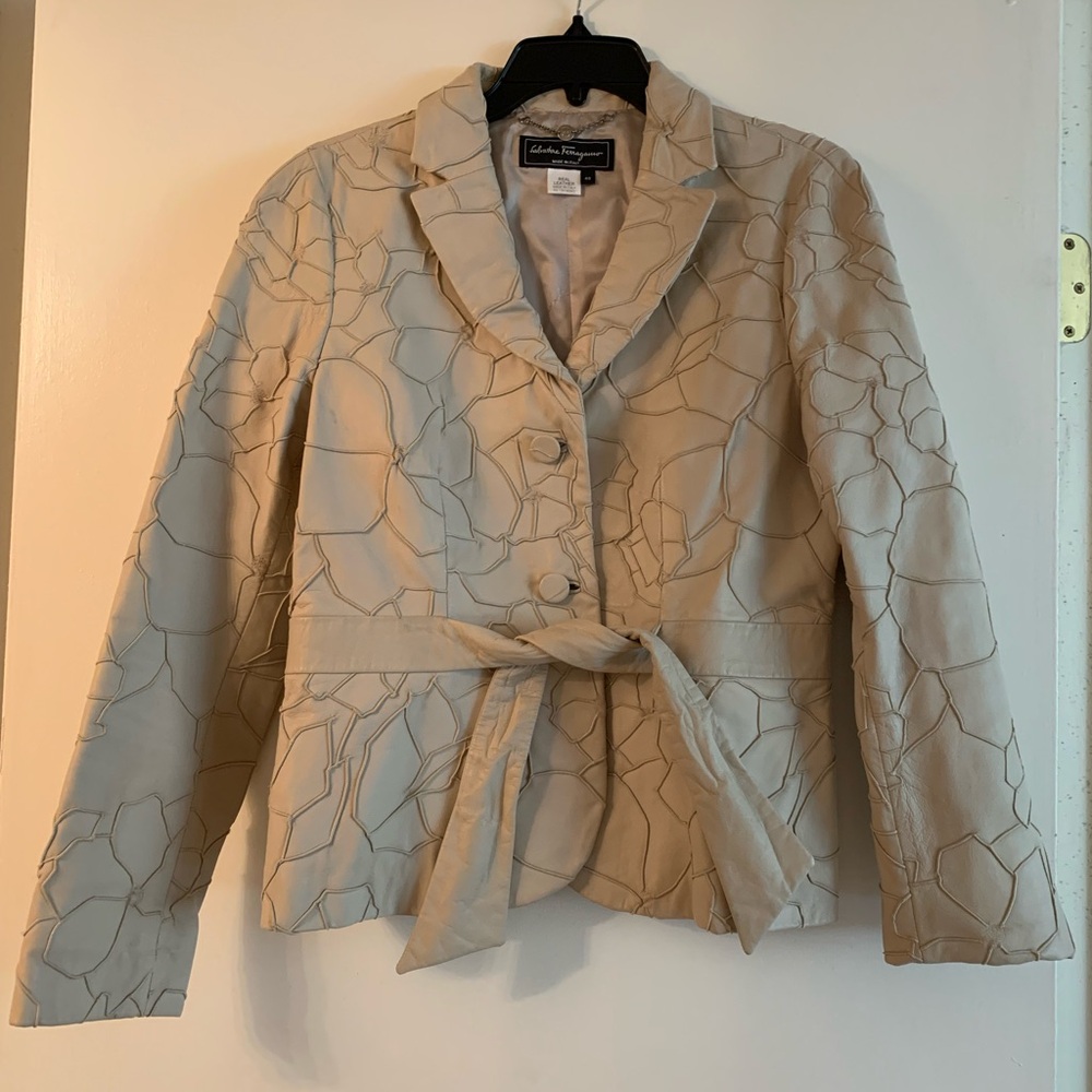 Women Feragamo Leather Jacket